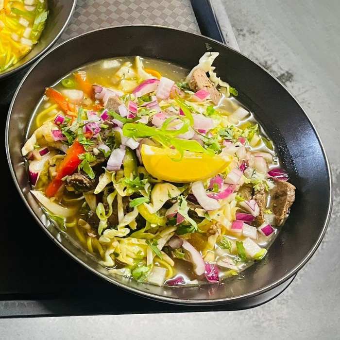 A hearty noodle soup inspired by the mountain regions of Nepal and Tibet.