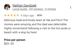 Restaurant customer service